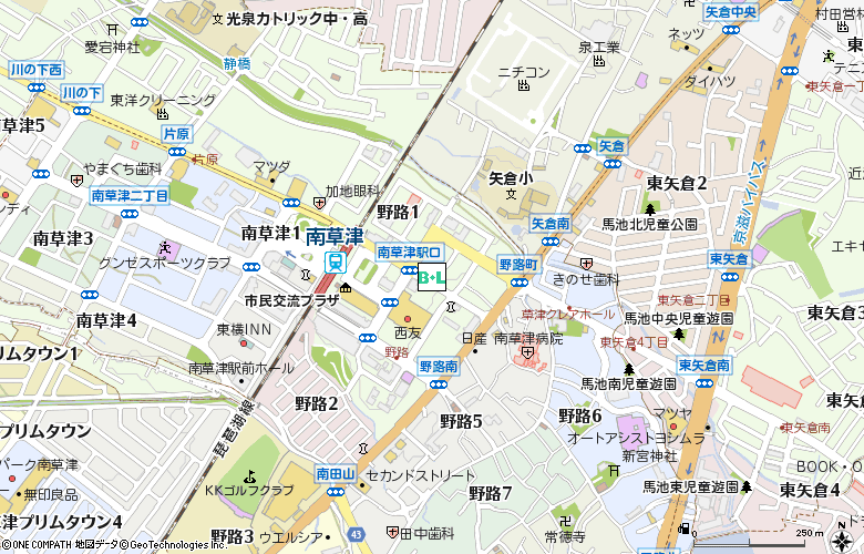 レンズスタイル南草津(04018)付近の地図